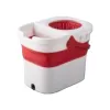 The multi-functional rotating mop bucket with red and white color scheme is a household floor cleaning wonder and an easy cleaning and mopping tool Item Picture
